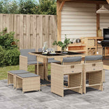 vidaXL 9-delige Tuinset poly rattan zwart