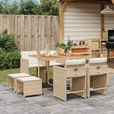 vidaXL 9-delige Tuinset poly rattan zwart