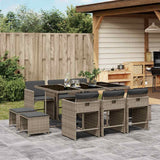 vidaXL 9-delige Tuinset poly rattan zwart