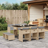 vidaXL 9-delige Tuinset poly rattan zwart