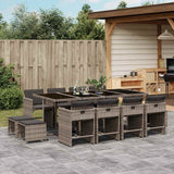 vidaXL 9-delige Tuinset poly rattan zwart