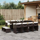 vidaXL 9-delige Tuinset poly rattan zwart