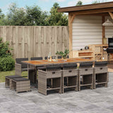 vidaXL 9-delige Tuinset poly rattan zwart