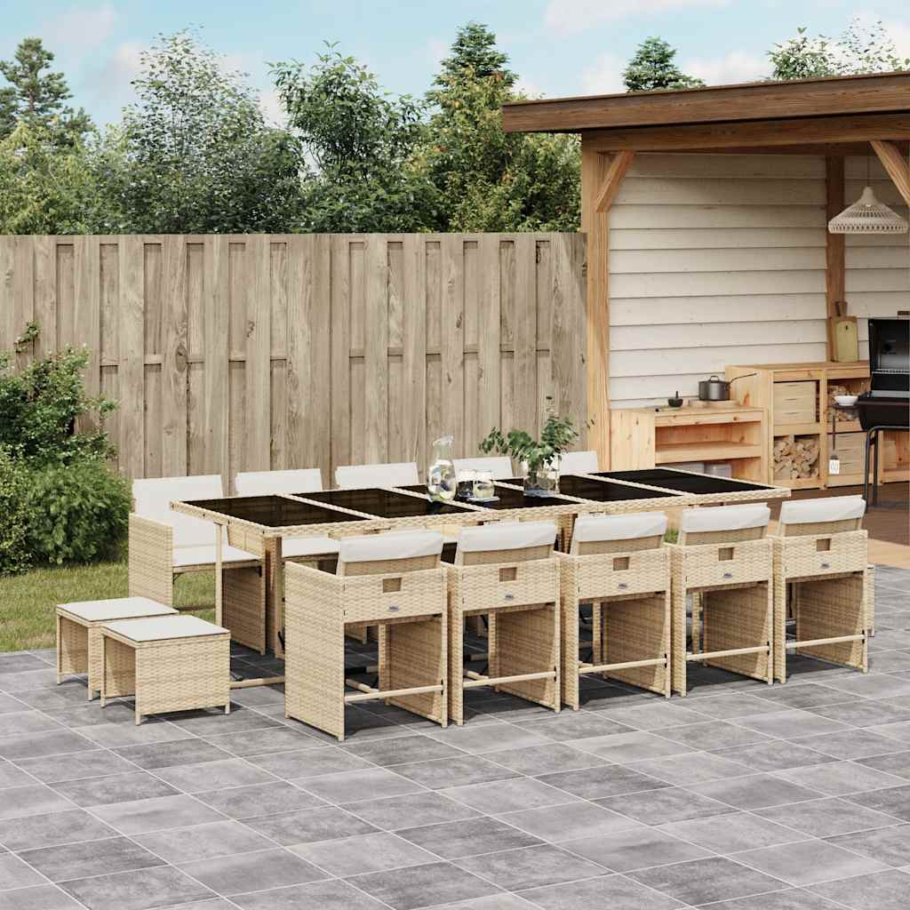 vidaXL 9-delige Tuinset poly rattan zwart