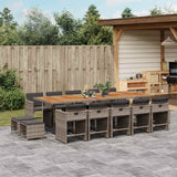 vidaXL 9-delige Tuinset poly rattan zwart