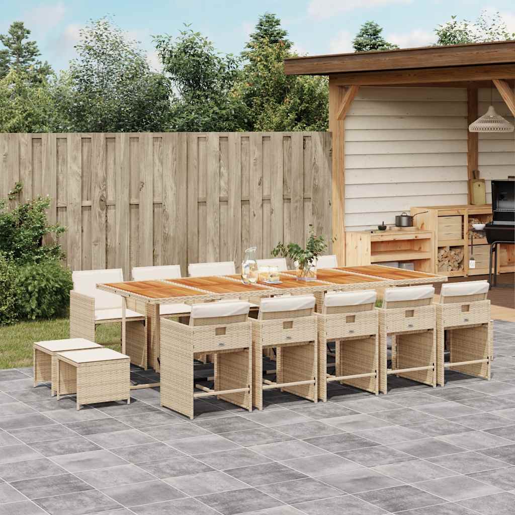 vidaXL 9-delige Tuinset poly rattan zwart