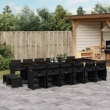 vidaXL 9-delige Tuinset poly rattan zwart