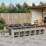 vidaXL 9-delige Tuinset poly rattan zwart
