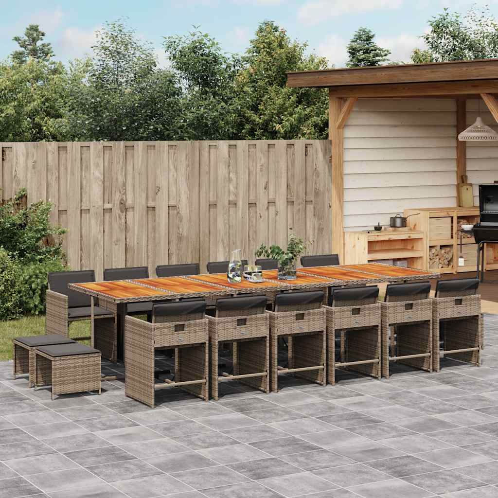 vidaXL 9-delige Tuinset poly rattan zwart