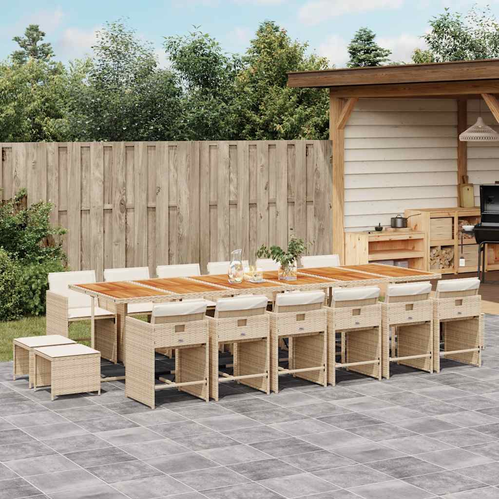 vidaXL 9-delige Tuinset poly rattan zwart