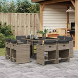 vidaXL 9-delige Tuinset poly rattan zwart