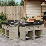 vidaXL 9-delige Tuinset poly rattan zwart