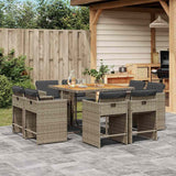 vidaXL 9-delige Tuinset poly rattan zwart