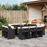vidaXL 9-delige Tuinset poly rattan zwart