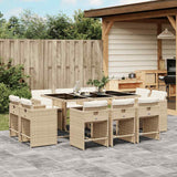 vidaXL 9-delige Tuinset poly rattan zwart
