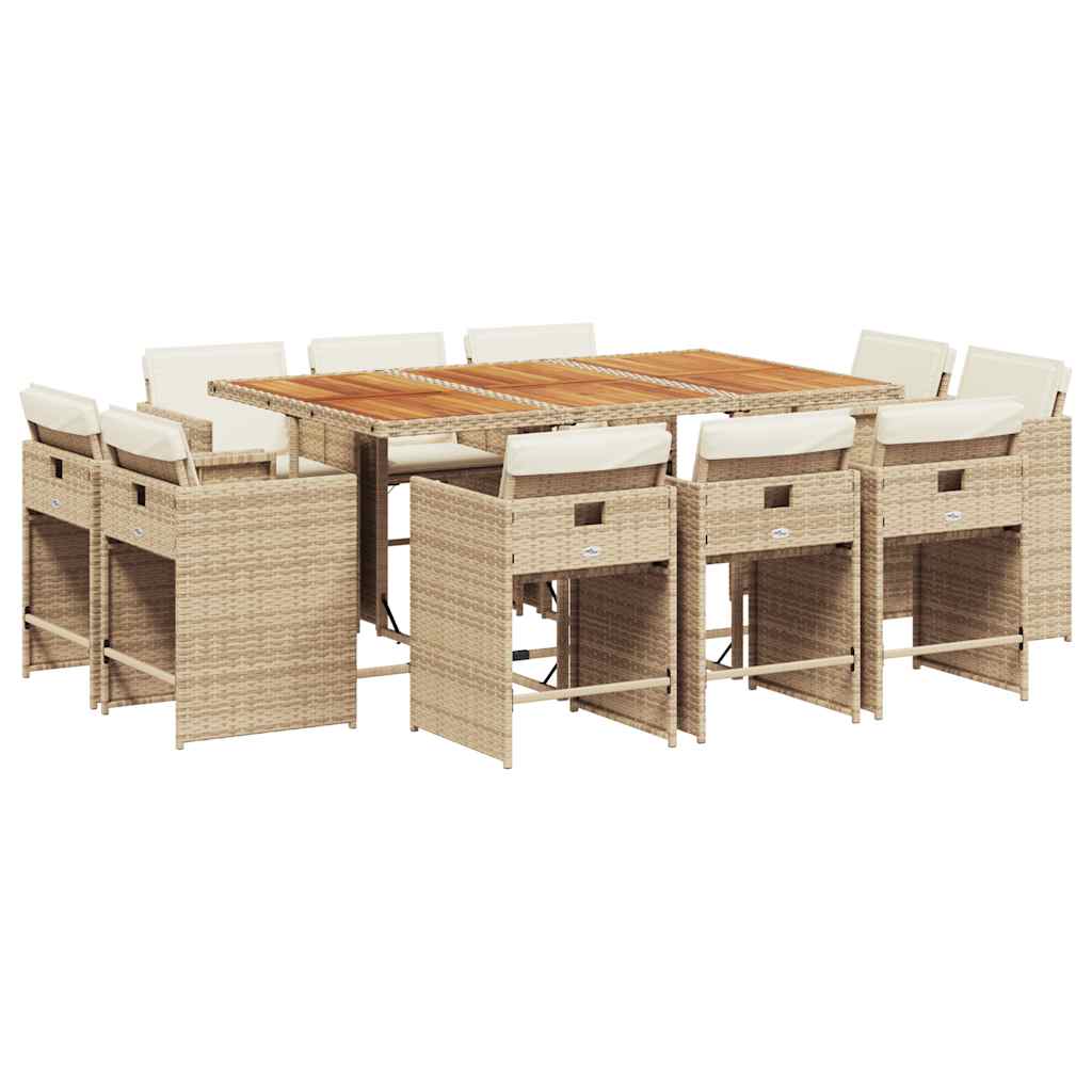 vidaXL 9-delige Tuinset poly rattan zwart