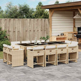 vidaXL 9-delige Tuinset poly rattan zwart
