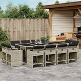vidaXL 9-delige Tuinset poly rattan zwart