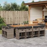vidaXL 9-delige Tuinset poly rattan zwart
