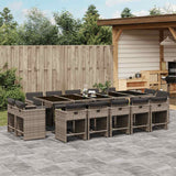 vidaXL 9-delige Tuinset poly rattan zwart