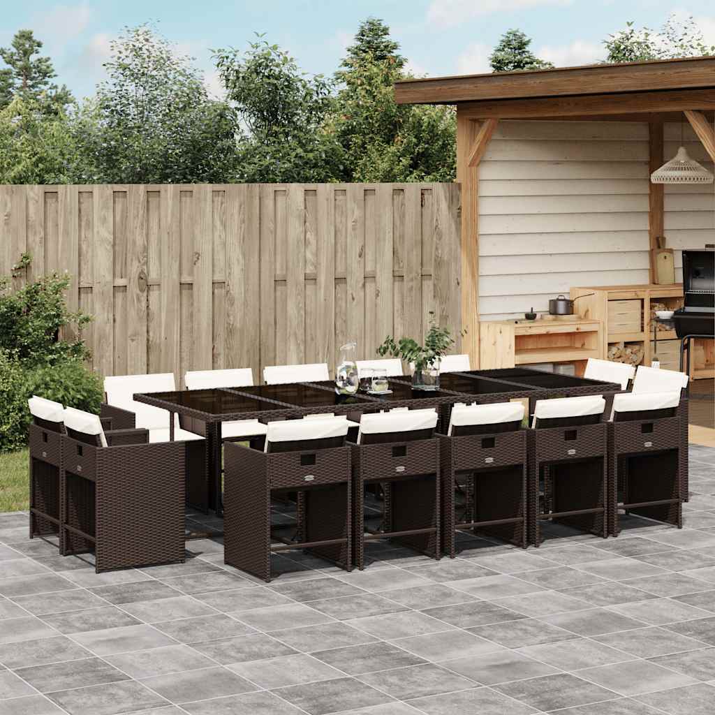 vidaXL 9-delige Tuinset poly rattan zwart