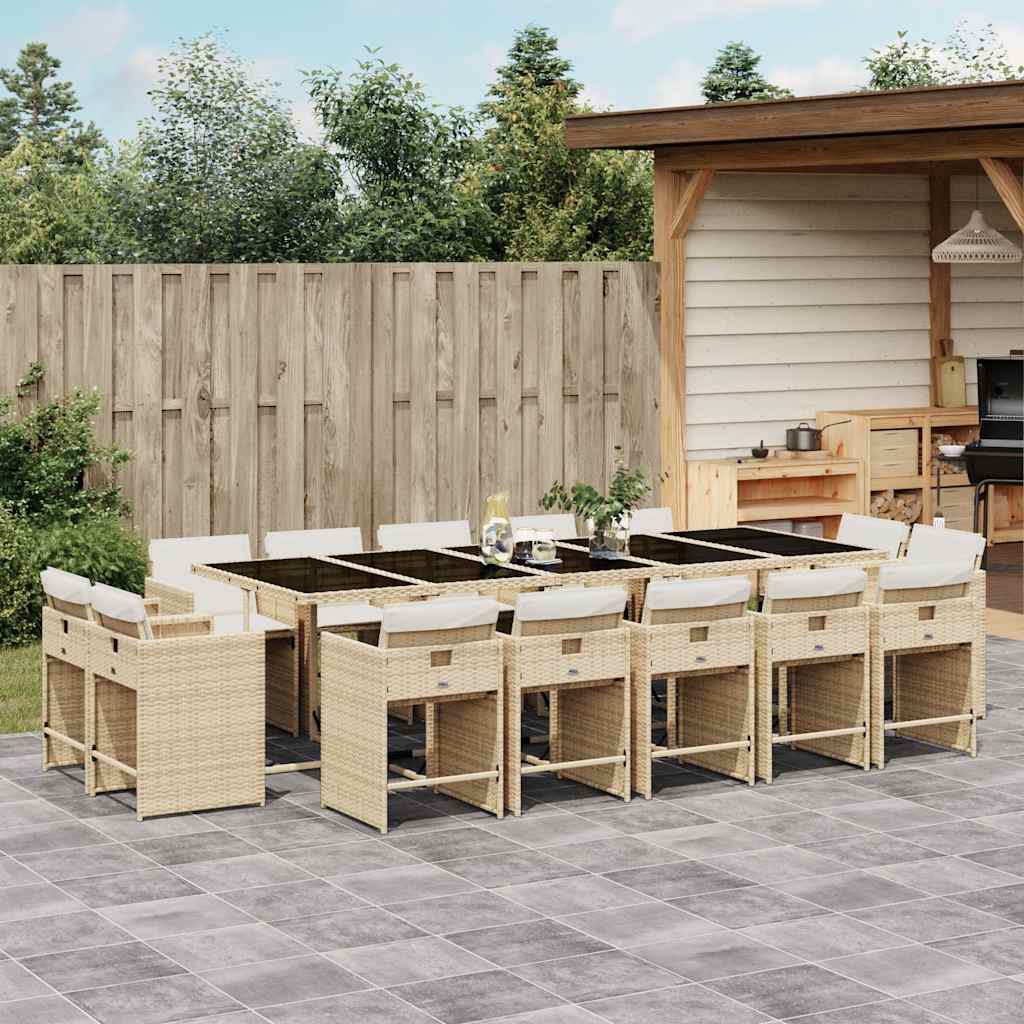 vidaXL 9-delige Tuinset poly rattan zwart