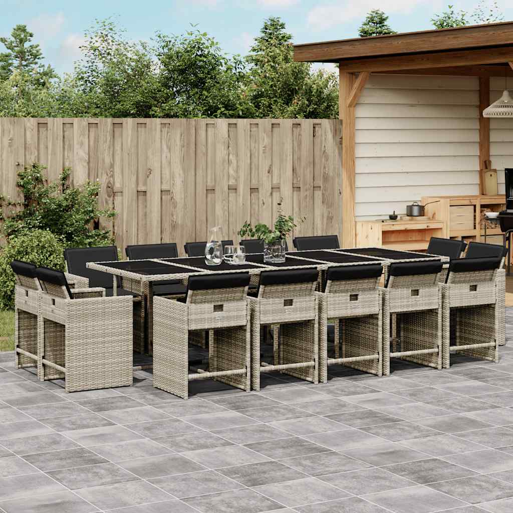 vidaXL 9-delige Tuinset poly rattan zwart