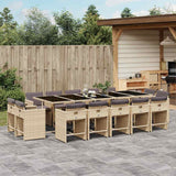 vidaXL 9-delige Tuinset poly rattan zwart