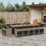vidaXL 9-delige Tuinset poly rattan zwart