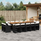 vidaXL 9-delige Tuinset poly rattan zwart