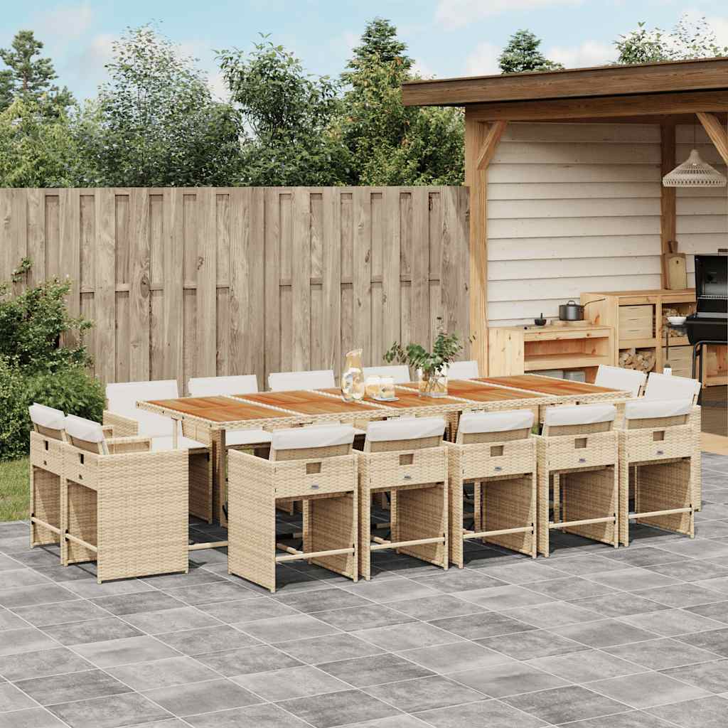 vidaXL 9-delige Tuinset poly rattan zwart