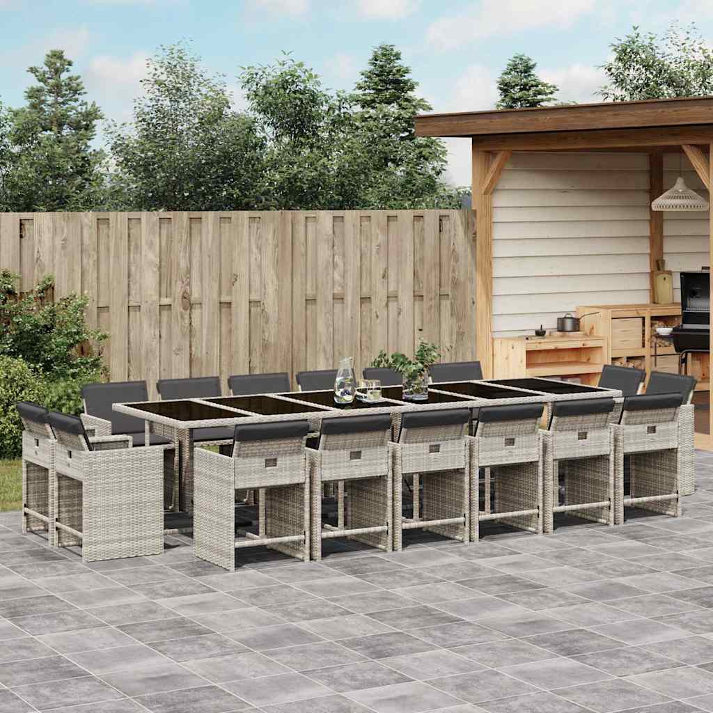 vidaXL 9-delige Tuinset poly rattan zwart