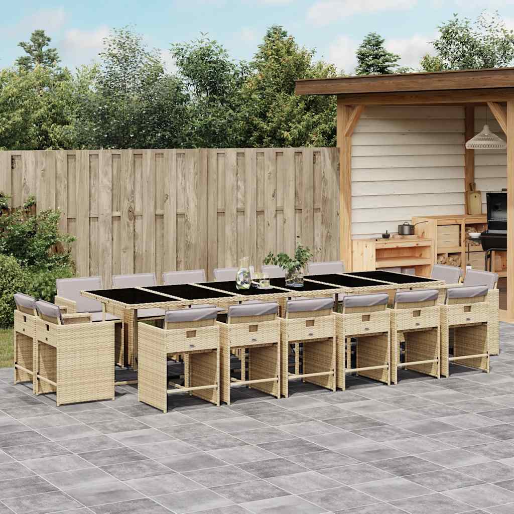 vidaXL 9-delige Tuinset poly rattan zwart