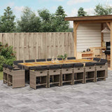 vidaXL 9-delige Tuinset poly rattan zwart