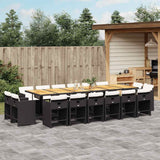 vidaXL 9-delige Tuinset poly rattan zwart