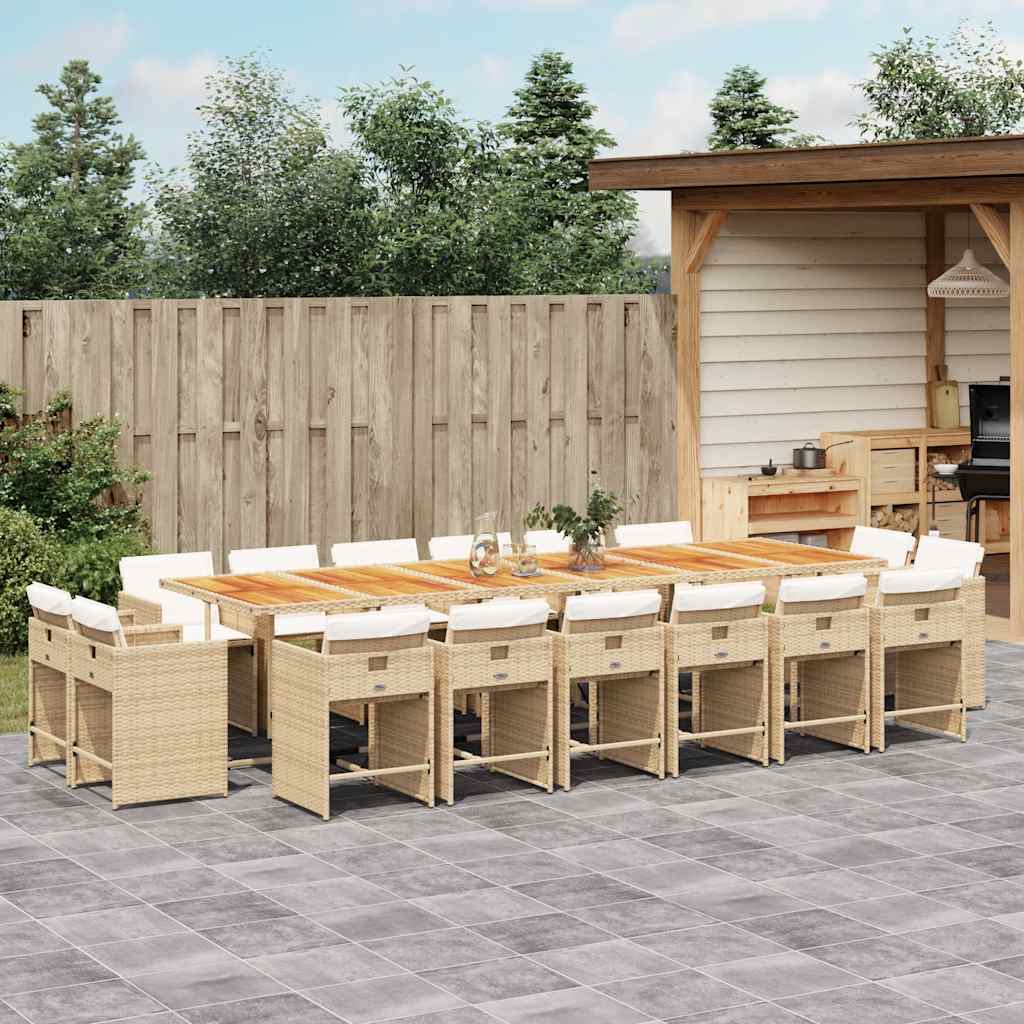 vidaXL 9-delige Tuinset poly rattan zwart
