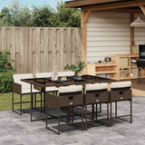 vidaXL 5-delige Tuinset met kussens poly rattan zwart