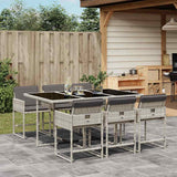 vidaXL 5-delige Tuinset met kussens poly rattan zwart