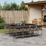 vidaXL 5-delige Tuinset met kussens poly rattan zwart