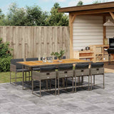 vidaXL 5-delige Tuinset met kussens poly rattan zwart