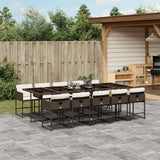 vidaXL 5-delige Tuinset met kussens poly rattan zwart
