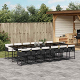 vidaXL 5-delige Tuinset met kussens poly rattan zwart