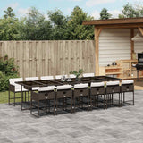 vidaXL 5-delige Tuinset met kussens poly rattan zwart