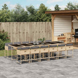 vidaXL 5-delige Tuinset met kussens poly rattan zwart