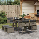 vidaXL 9-delige Tuinset poly rattan zwart