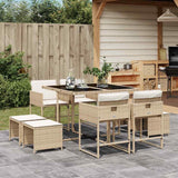 vidaXL 9-delige Tuinset poly rattan zwart