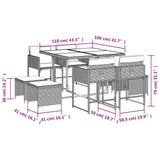 vidaXL 9-delige Tuinset poly rattan zwart