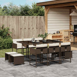 vidaXL 9-delige Tuinset poly rattan zwart