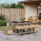 vidaXL 9-delige Tuinset poly rattan zwart
