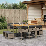 vidaXL 9-delige Tuinset poly rattan zwart